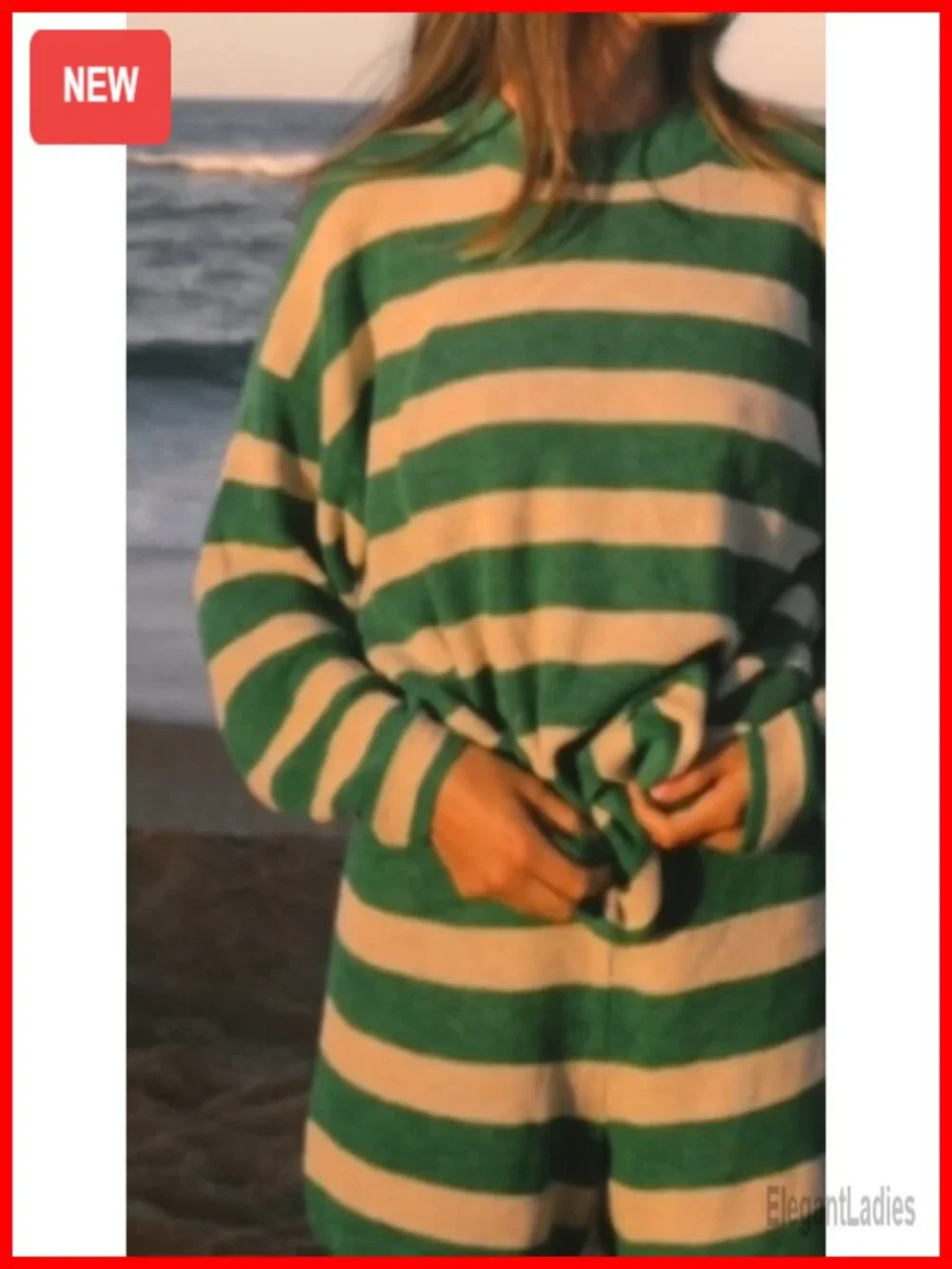 Long Sleeve Sweater Top and Shorts Lounge Set Matching Pajamas Oversized